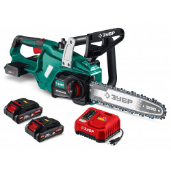 Пила цепная аккумуляторная ПЦБ-4030-22 ЗУБР 40 В, (2x20В), 300 мм шина, 2 АКБ LMS (2 Ач)