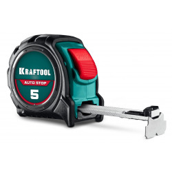 3412-5-19_z01 KRAFTOOL AutoStop 5м х 19мм, профессиональная рулетка с автостопом
