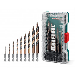 29653-H10 KRAFTOOL STEP POINT, 10 шт, набор сверл по металлу для винтовёртов и шуруповертов IMPACT READY