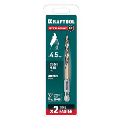 29653-4.5 KRAFTOOL STEP POINT, d 4.5 х 87 мм, сверло по металлу для винтовёртов и шуруповертов IMPACT READY