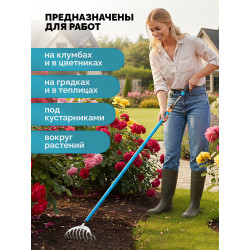 39483-10 GRINDA SR-10 грабли цветочные, 250х70х1550 мм, 10 зубьев, алюминиевый черенок, PROLine (39483-10)