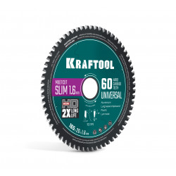 36957-165-20-60 KRAFTOOL Slim multi cut 165 х 20 x 1.6 мм, 60Т, диск пильный по дереву