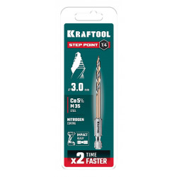 29653-3 KRAFTOOL STEP POINT, d 3,0 х 72 мм, сверло по металлу для винтовёртов и шуруповертов IMPACT READY