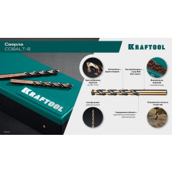 29656-H118 KRAFTOOL Cobalt, 118 шт, (1-13 мм), сталь М42, HSS-Co(8%), набор сверл по металлу