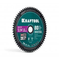 36957-210-30-80 KRAFTOOL Slim multi cut 210 х 30 x 1.8 мм, 80Т, диск пильный по дереву