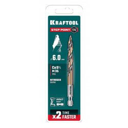 29653-6 KRAFTOOL STEP POINT, d 6.0 х 98 мм, сверло по металлу для винтовёртов и шуруповертов IMPACT READY