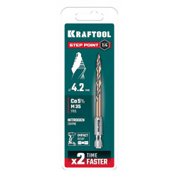 29653-4.2 KRAFTOOL STEP POINT, d 4.2 х 83 мм, сверло по металлу для винтовёртов и шуруповертов IMPACT READY