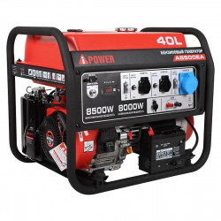 Бензиновый генератор A-iPower A8500EA + блок автозапуска A-iPower 230В/400В 100А 8 ПИН + транспортир