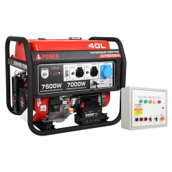 Бензиновый генератор A-iPower A7500EA + блок автозапуска A-iPower 230В/400В 100А 8 ПИН