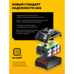 BLB-200-21 Воздуходувка-пылесос аккумуляторная STEHER 20 В, 200 м3/ч, 1 АКБ LMS (2 Ач)