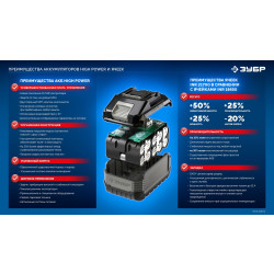 BP-H-20-6 Аккумулятор LMS ЗУБР High Power, 20 В, 6.0 А·ч, ПРОФЕССИОНАЛ