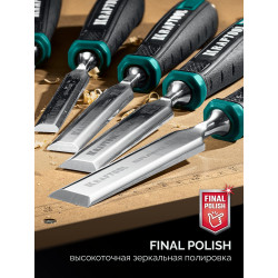 1818-H6 Набор стамесок-долот KRAFTOOL GRAND-6 с двухкомпонентной рукояткой, 6 шт