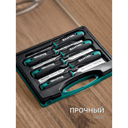 1818-H6 Набор стамесок-долот KRAFTOOL GRAND-6 с двухкомпонентной рукояткой, 6 шт