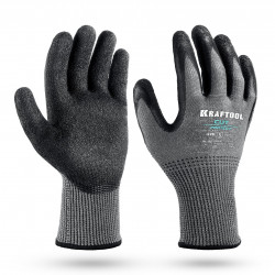 11245-XL Перчатки KRAFTOOL CUT PROTECT, XL (10), с кевларовой нитью для защиты от порезов, с рельефным латексным покрытием