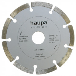 230689 Сегментный алмазный отрезной диск 115x22,2 мм, лазерная сварка (Haupa)