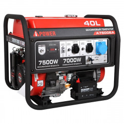 Бензиновый генератор A-iPower A7500EA + блок автозапуска A-iPower 230В/400В 100А 8 ПИН + транспортир