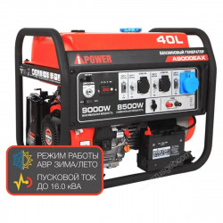 Генератор A-iPower A9000EAX в тихом зимнем кожухе 1200 RAL 8019