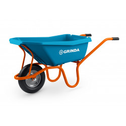 422408 Тачка садовая GRINDA GP-21 PROLine, ударопрочный пластиковый кузов, 110 л, 180 кг, одноколесная, пневматическое колесо