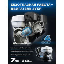 МБ5-570 Мотоблок бензиновый ЗУБР АР-5 редуктор, 6 скоростей, усиленный, увеличенные колеса, Профессионал