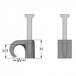 262223 Скоба с гвоздем для крепления кабелей круглого сечения, 10-14, цвет серый (100шт) (Haupa)