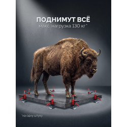 33197 Подъемник универсальный ЗУБР 130 кг, 150 мм подъем, нейлоновый корпус, стальная хромированная рейка