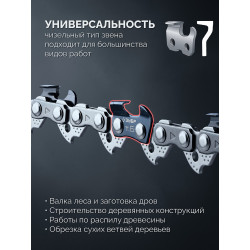71306-20 ЗУБР тип 6, 20 см, шаг 3/8″, паз 1.1 мм, 33 звеньев, цепь