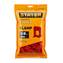 33844-100 STAYER СВП TileFix, 0,5 мм, 100 шт, система выравнивания плитки ″ворота″ (33844-100)