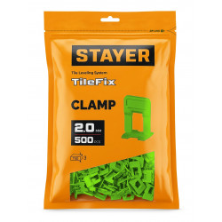 33847-500 STAYER СВП TileFix, 2,0 мм, 500 шт, система выравнивания плитки ″ворота″ (33847-500)