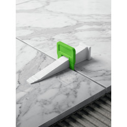 33843-H50 STAYER СВП TileFix, комплект: 2,0 мм, зажим + клин, 50 + 50 шт, система выравнивания плитки ″ворота″ (33843-H50)