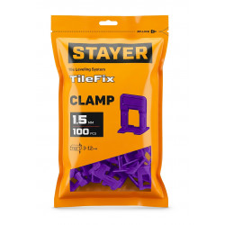 33846-100 STAYER СВП TileFix, 1,5 мм, 100 шт, система выравнивания плитки ″ворота″ (33846-100)
