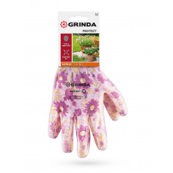 11295-M GRINDA PROTECT, M (8), садовые перчатки с прозрачным нитриловым покрытием, фиолетовые, 13 класс