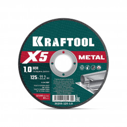 36255-125-1.0_z01 KRAFTOOL X5 Metal 125x1.0 мм по металлу отрезной диск для УШМ (36255-125-1.0)