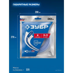 71022-3.0 ЗУБР ЗВЕЗДА с сердечником, 3.0 мм, 30 м, леска для триммера, Профессионал