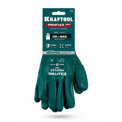 11240-M KRAFTOOL ProFlex Max, M (8), полный облив, эластичные перчатки, вспененное нитриловое покрытие, 15 класс