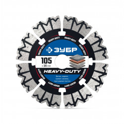 36650-105_z03 ЗУБР HEAVY DUTY 105 мм (16 х 15 х 2.2 мм), сегментный алмазный диск, Профессионал
