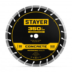3668-350 STAYER CONCRETE 350 мм, диск алмазный по бетону и камню, PROFESSIONAL