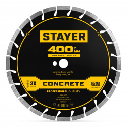3668-400 STAYER CONCRETE 400 мм, диск алмазный по бетону и камню, PROFESSIONAL