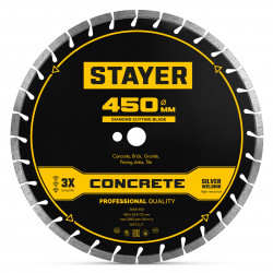 3668-450 STAYER CONCRETE 450 мм, диск алмазный по бетону и камню, PROFESSIONAL