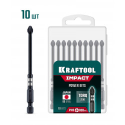 26191-2-100-S10 KRAFTOOL Impact PH 2, 100 мм, 10 шт, ударные биты (26191-2-100-S10)