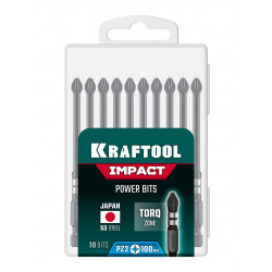 26193-2-100-S10 KRAFTOOL Impact PZ 2, 100 мм, 10 шт, ударные биты