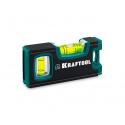 34580 Компактный магнитный уровень KRAFTOOL KOMPAKT-100, 100 мм, усиленный профиль, глазок из ударопрочного акрила