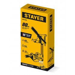32240_z01 Стойка для дрели STAYER ход 80 мм, 90°, с быстрозажимными тисками